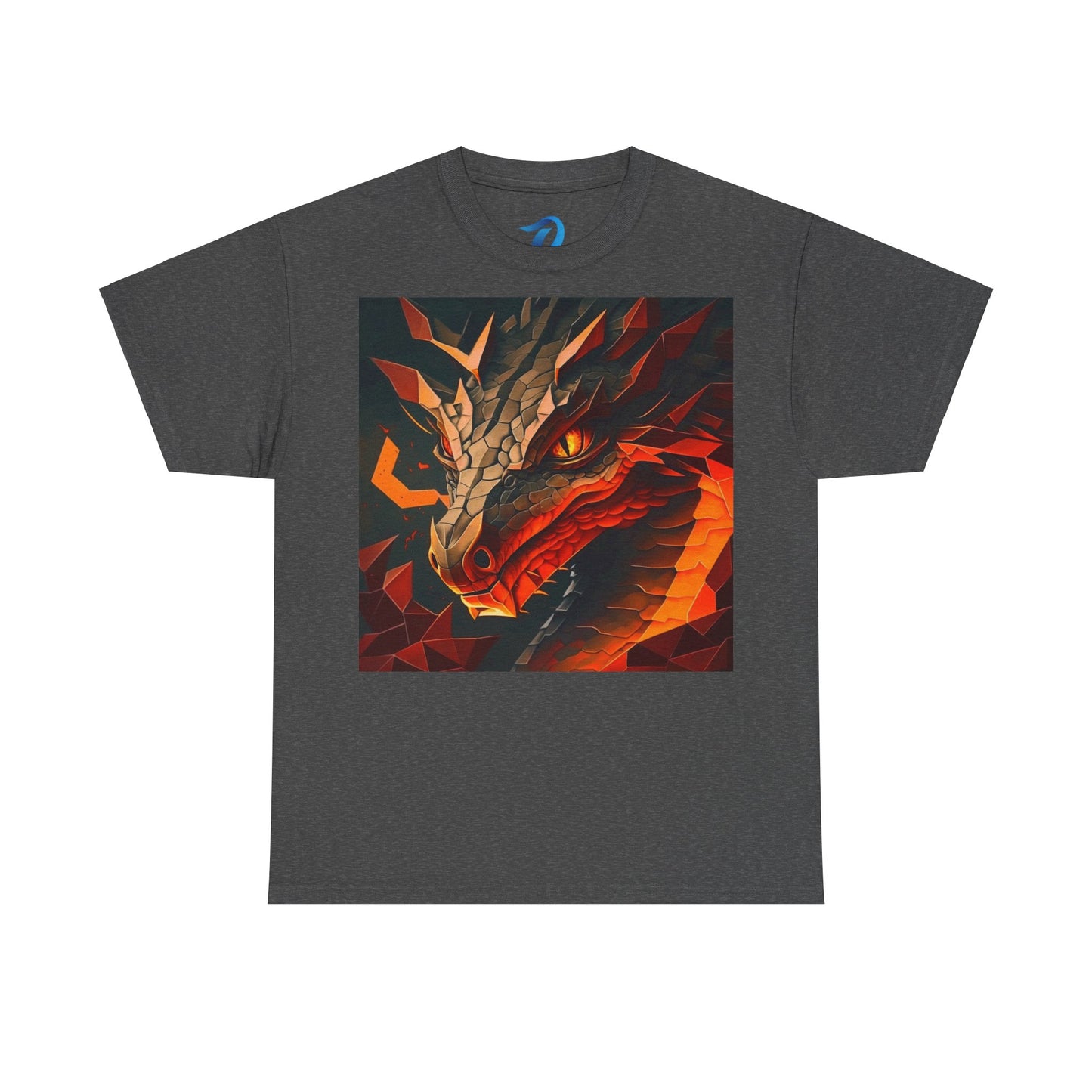 Women's Unisex Heavy Cotton Tee with a Fierce Dragon