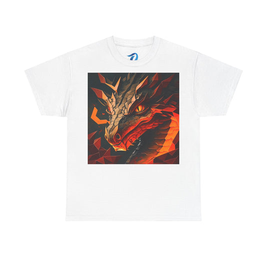 Women's Unisex Heavy Cotton Tee with a Fierce Dragon