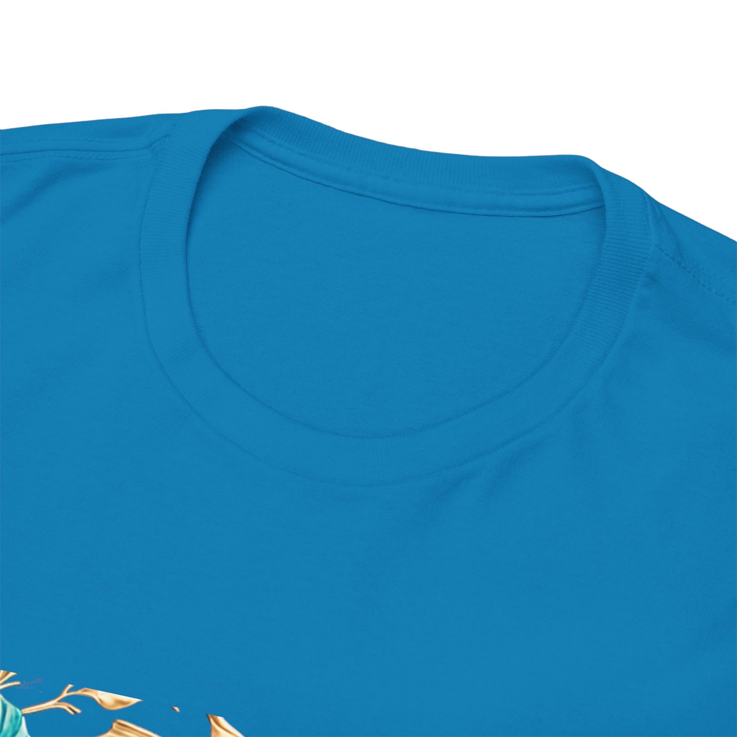 Women's unisex heavy cotton tee with a Gold and Blue Fish.