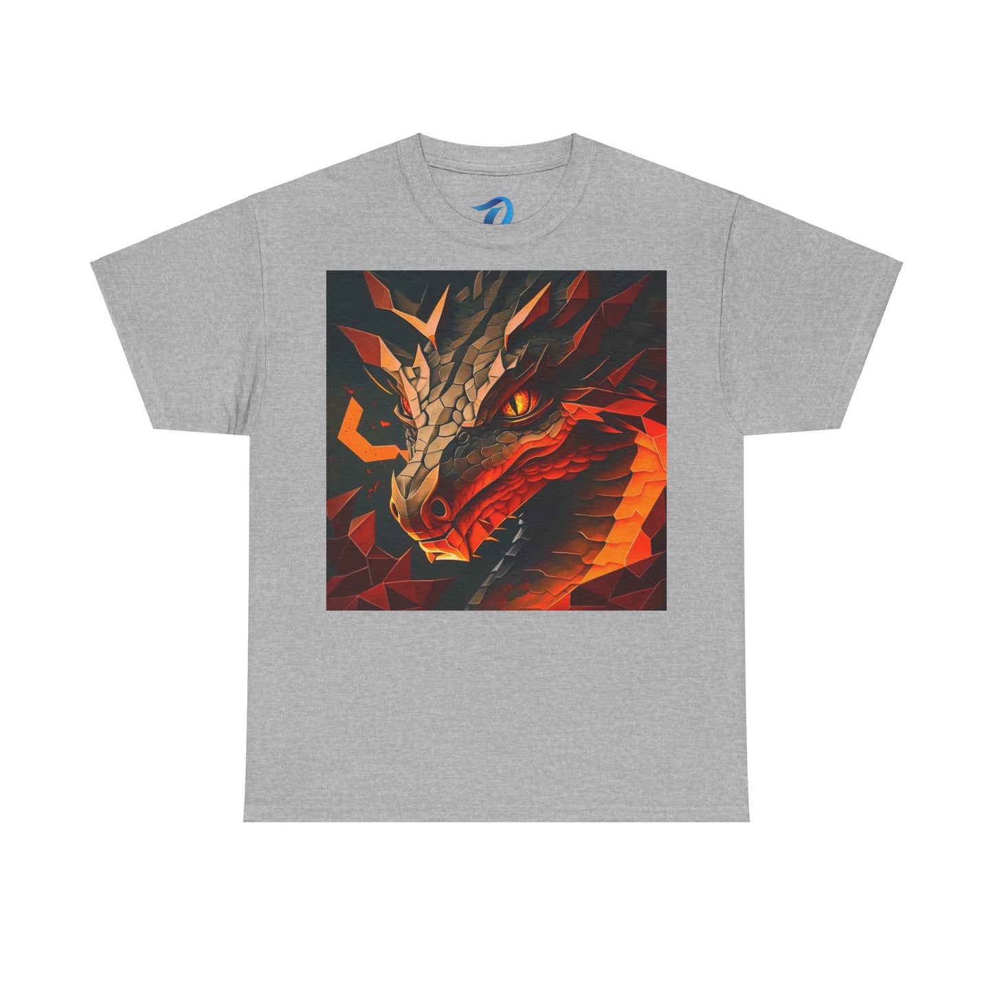 Women's Unisex Heavy Cotton Tee with a Fierce Dragon