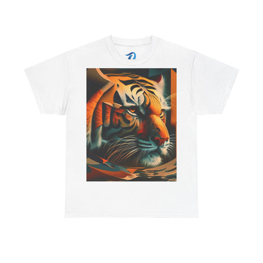 Women's Unisex Heavy Cotton Tee with a Majestic Tiger