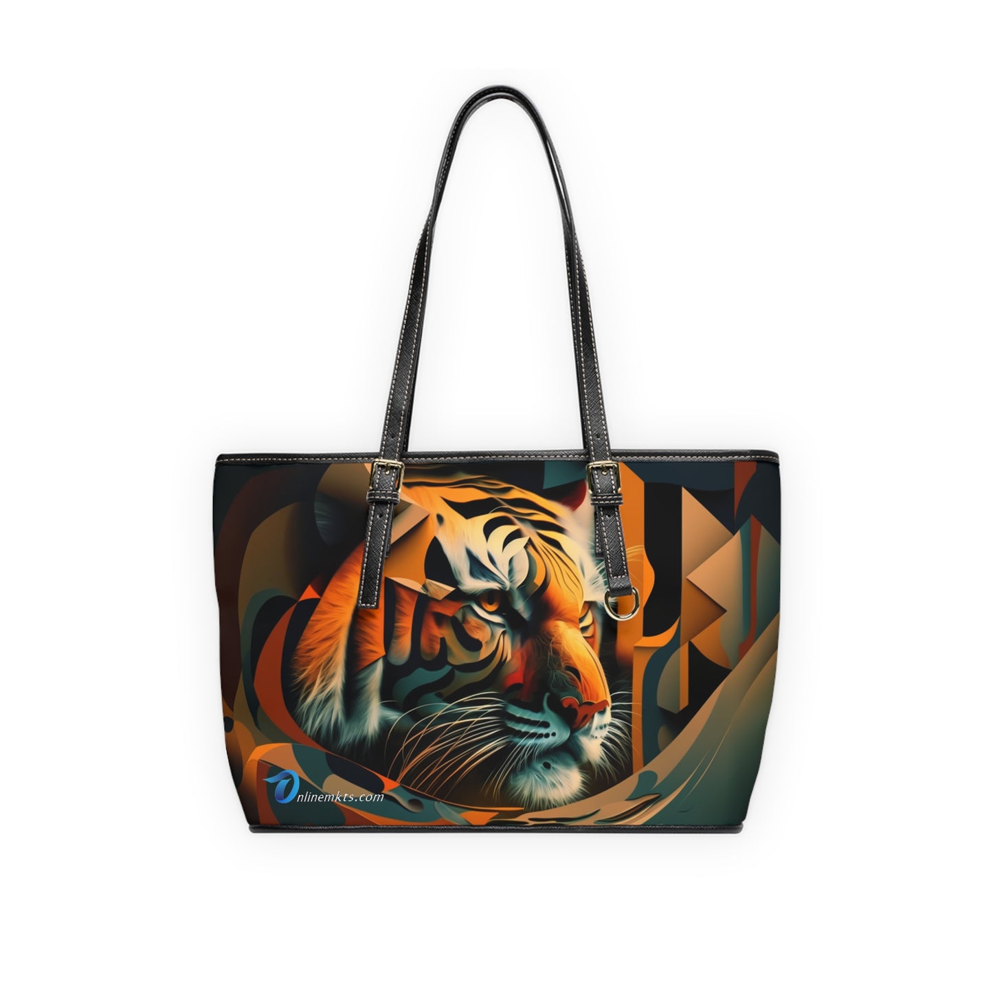 PU Leather Shoulder Bag with a Majestic Tiger