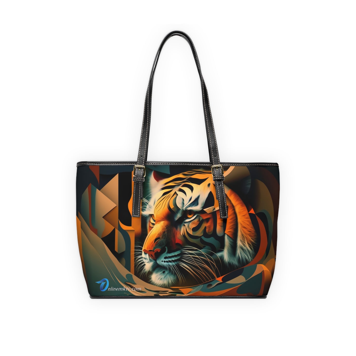 PU Leather Shoulder Bag with a Majestic Tiger