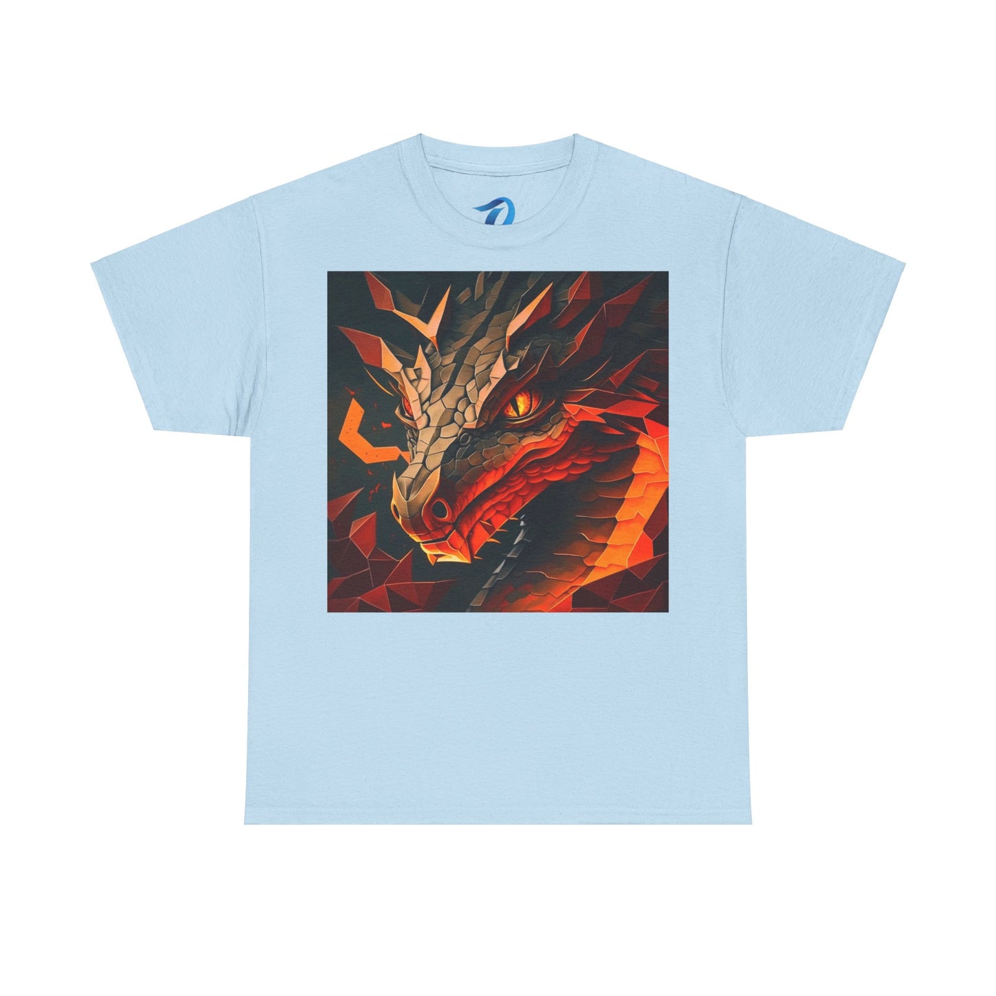 Women's Unisex Heavy Cotton Tee with a Fierce Dragon